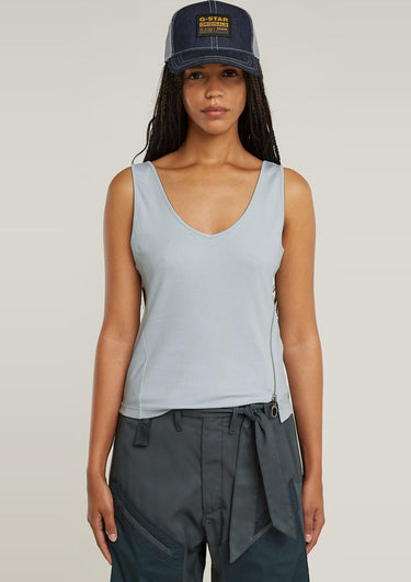 D26226-D275-H001 H001 | Asymmetrical Zip Slim Tanktop